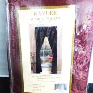 Kaylee Complete Window Set 2 Window Curtains Valance & Curtain Rope Tie Backs